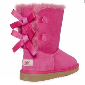 Gently used Ugg Bailey Bow Cerise Pink Boots